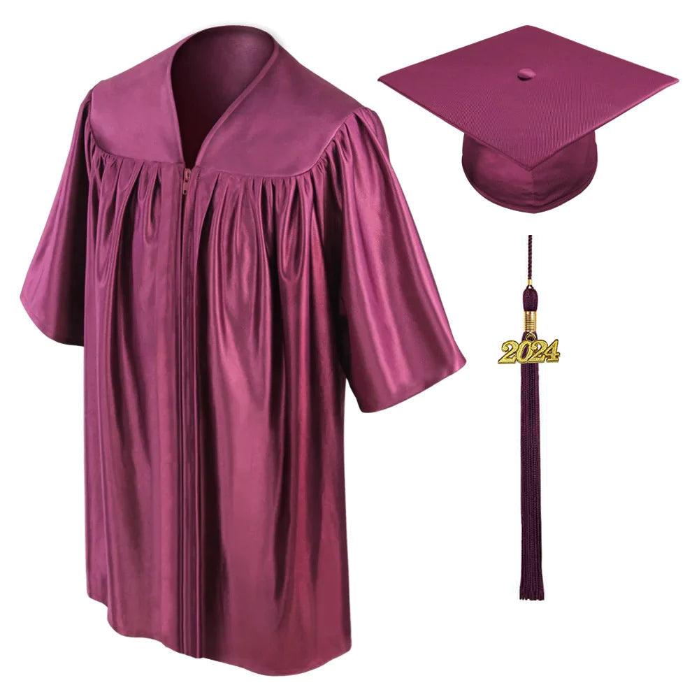 Shiny Maroon Kindergarten/Preschool Cap & Gown - Graduation Cap&Gown
