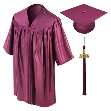 Shiny Maroon Kindergarten/Preschool Cap & Gown - Graduation Cap&Gown