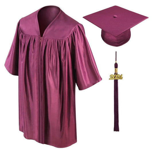 Shiny Maroon Kindergarten/Preschool Cap & Gown - Graduation Cap&Gown
