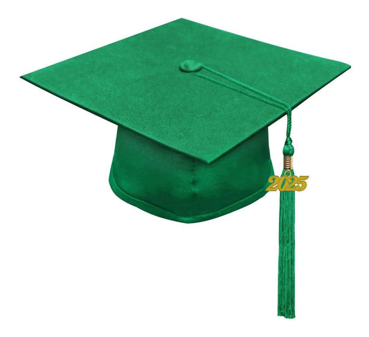 Matte Green Junior High/Middle School Cap & Tassel - Graduation Cap&Gown