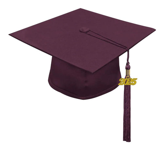 Matte Maroon Elementary Cap & Tassel - Graduation Cap&Gown