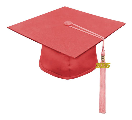 Matte Pink Kindergarten/Preschool Cap & Tassel - Graduation Cap&Gown