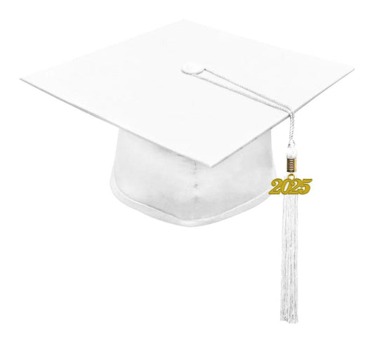 Matte White Junior High/Middle School Cap & Tassel - Graduation Cap&Gown
