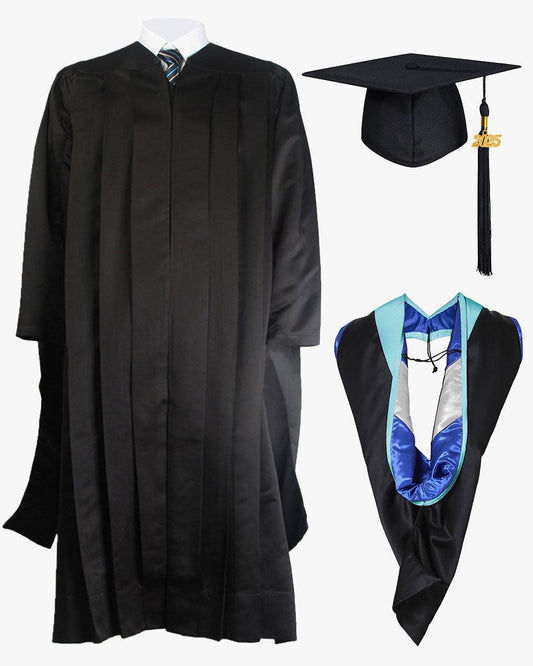 Deluxe Master Cap Gown & Hood Package - Graduation Cap&Gown