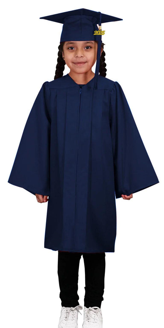 Matte Navy Blue Kindergarten/Preschool Graduation Cap & Gown - Graduation Cap&Gown