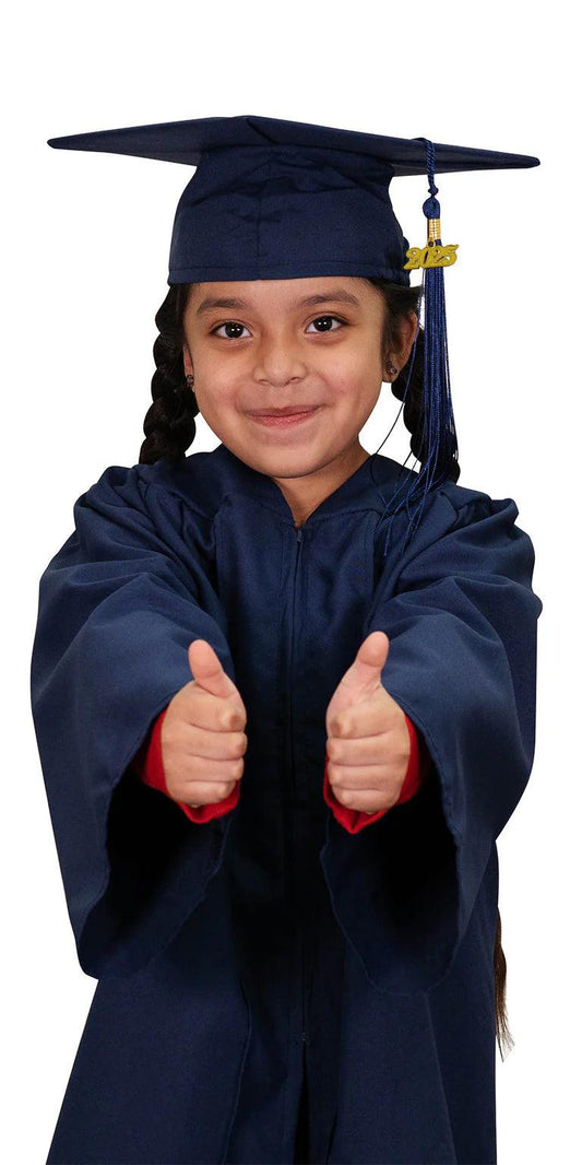 Matte Navy Blue Kindergarten/Preschool Graduation Cap & Gown - Graduation Cap&Gown