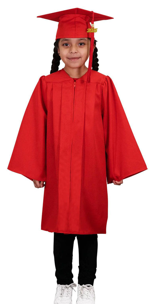 Matte Red Kindergarten/Preschool Cap & Gown - Graduation Cap&Gown
