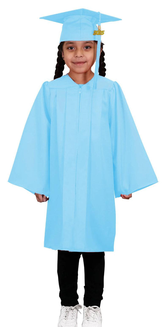 Matte Light Blue Kindergarten/Preschool Cap & Gown - Graduation Cap&Gown