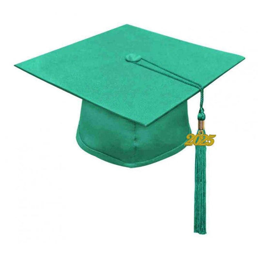 Matte Emerald Green Elementary Cap & Tassel - Graduation Cap&Gown