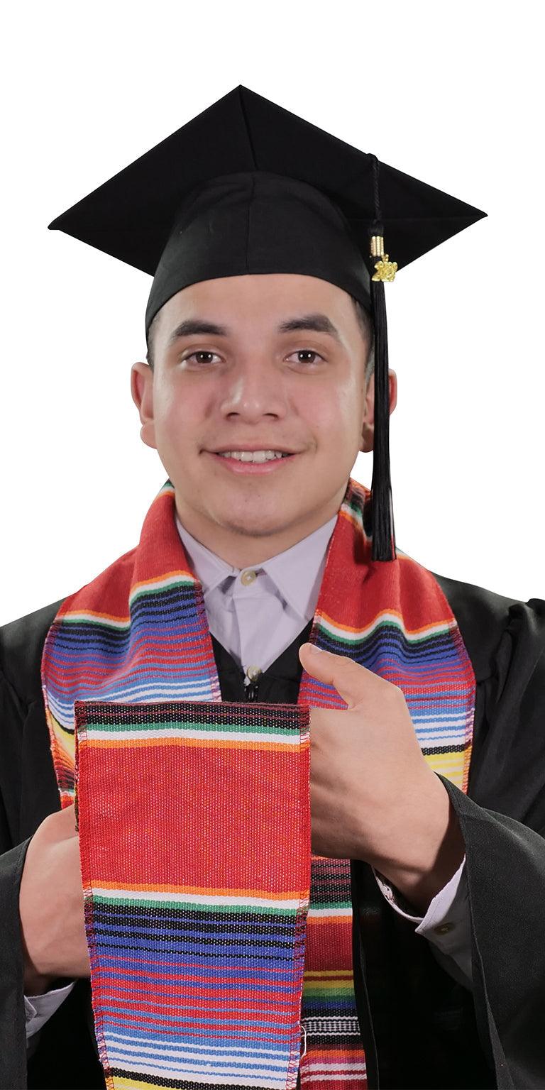 Red Mexican Serape Graduation Stole/Sash - Graduation Cap&Gown