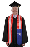 Puerto Rico Graduation Stole - Puerto Rico Flag Sash - Graduation Cap&Gown
