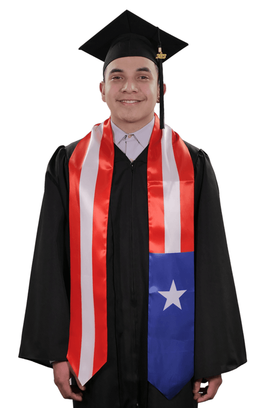 Puerto Rico Graduation Stole - Puerto Rico Flag Sash - Graduation Cap&Gown