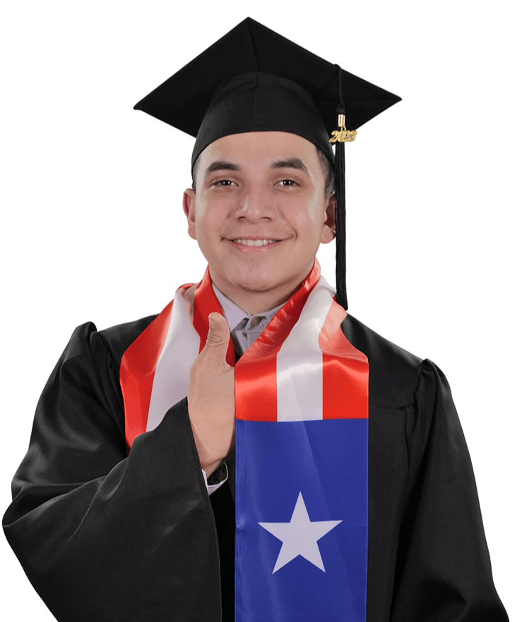 Puerto Rico Graduation Stole - Puerto Rico Flag Sash - Graduation Cap&Gown