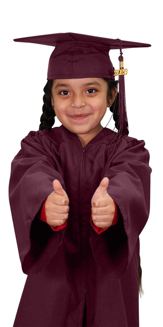 Matte Maroon Kindergarten/Preschool Cap & Gown - Graduation Cap&Gown