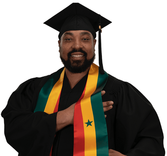 Senegal Graduation Stole - Senegal Flag Sash - Graduation Cap&Gown