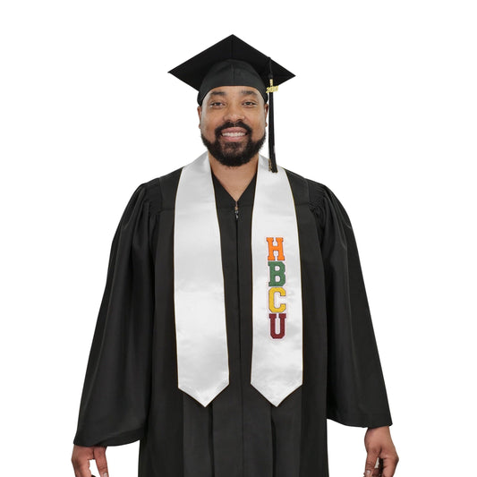 White HBCU Graduation Stoles - Graduation Cap&Gown