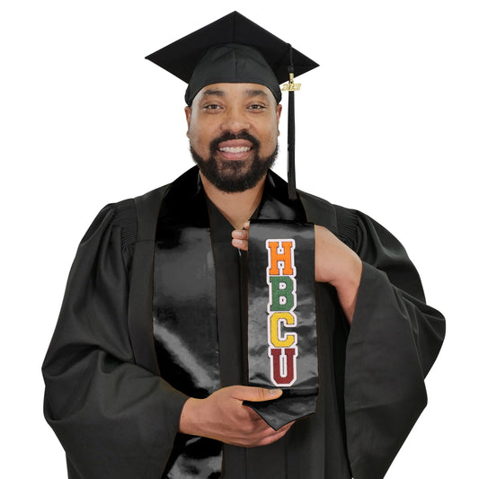 Black HBCU Stoles - Graduation Cap&Gown