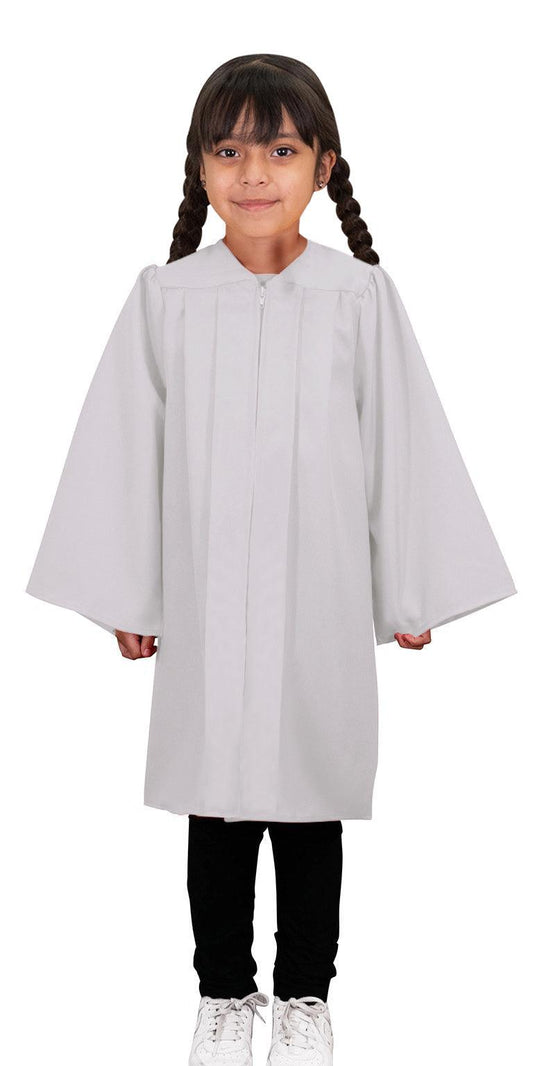 Matte White Kindergarten/Preschool Gown - Graduation Cap&Gown
