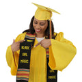 Black Girl Magic Graduation Kente Stole, Handwoven Kente Sash Cloth - Graduation Cap&Gown