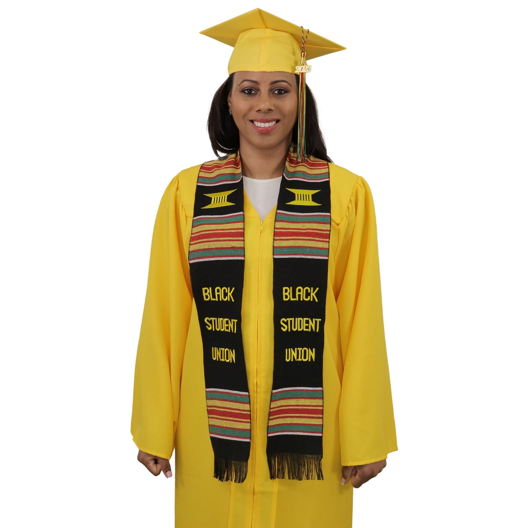 Black Student Union Graduation Kente Stole, Handwoven Kente Sash Cloth - Graduation Cap&Gown