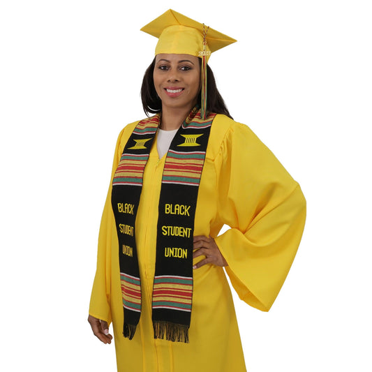 Black Student Union Graduation Kente Stole, Handwoven Kente Sash Cloth - Graduation Cap&Gown