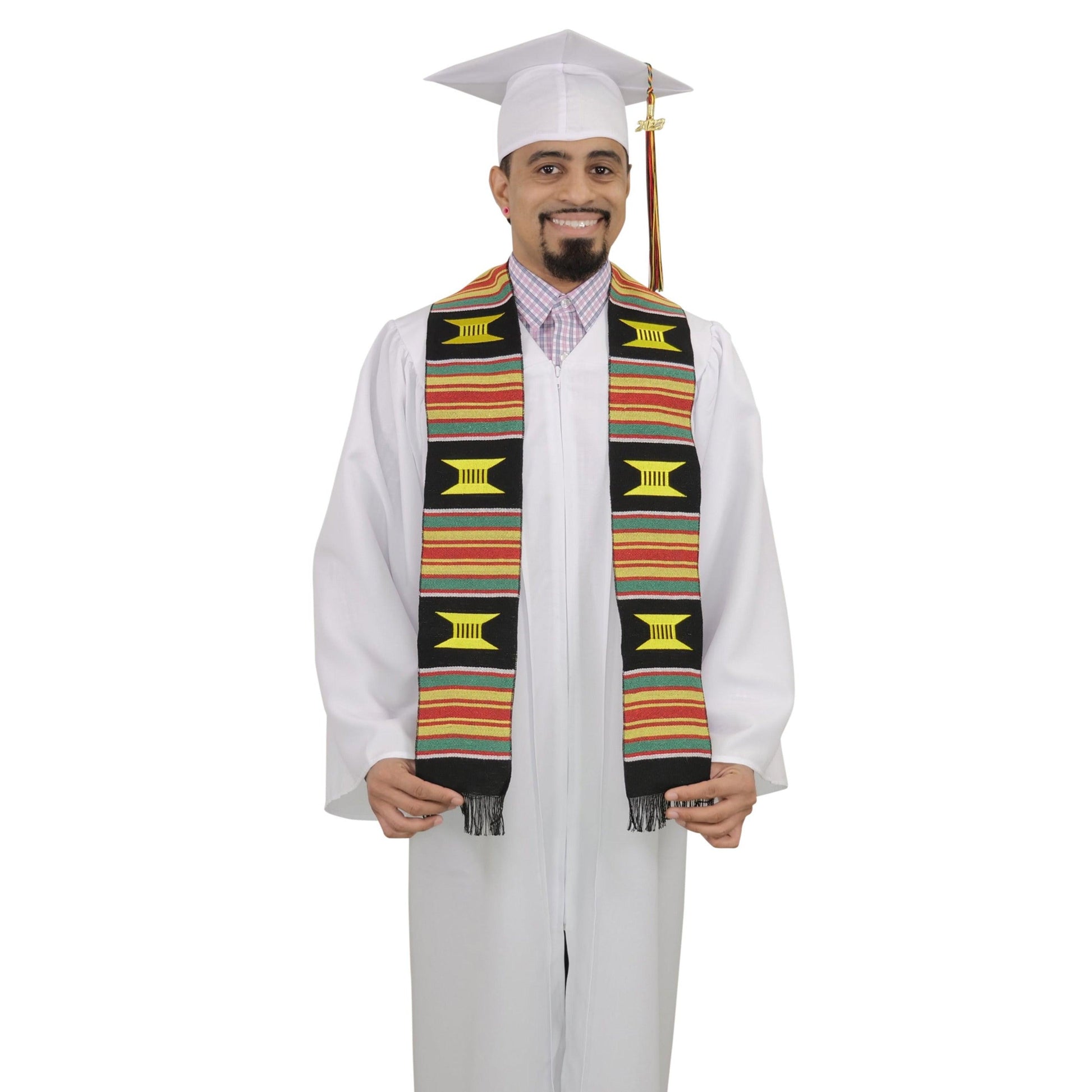 Kente Graduation Kente Stole, Handwoven Kente Sash Cloth - Graduation Cap&Gown