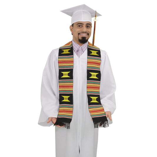 Kente Graduation Kente Stole, Handwoven Kente Sash Cloth - Graduation Cap&Gown