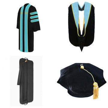 Deluxe Doctoral Academic Gown, Hood and Tam Package - CSULB - Graduation Cap&Gown