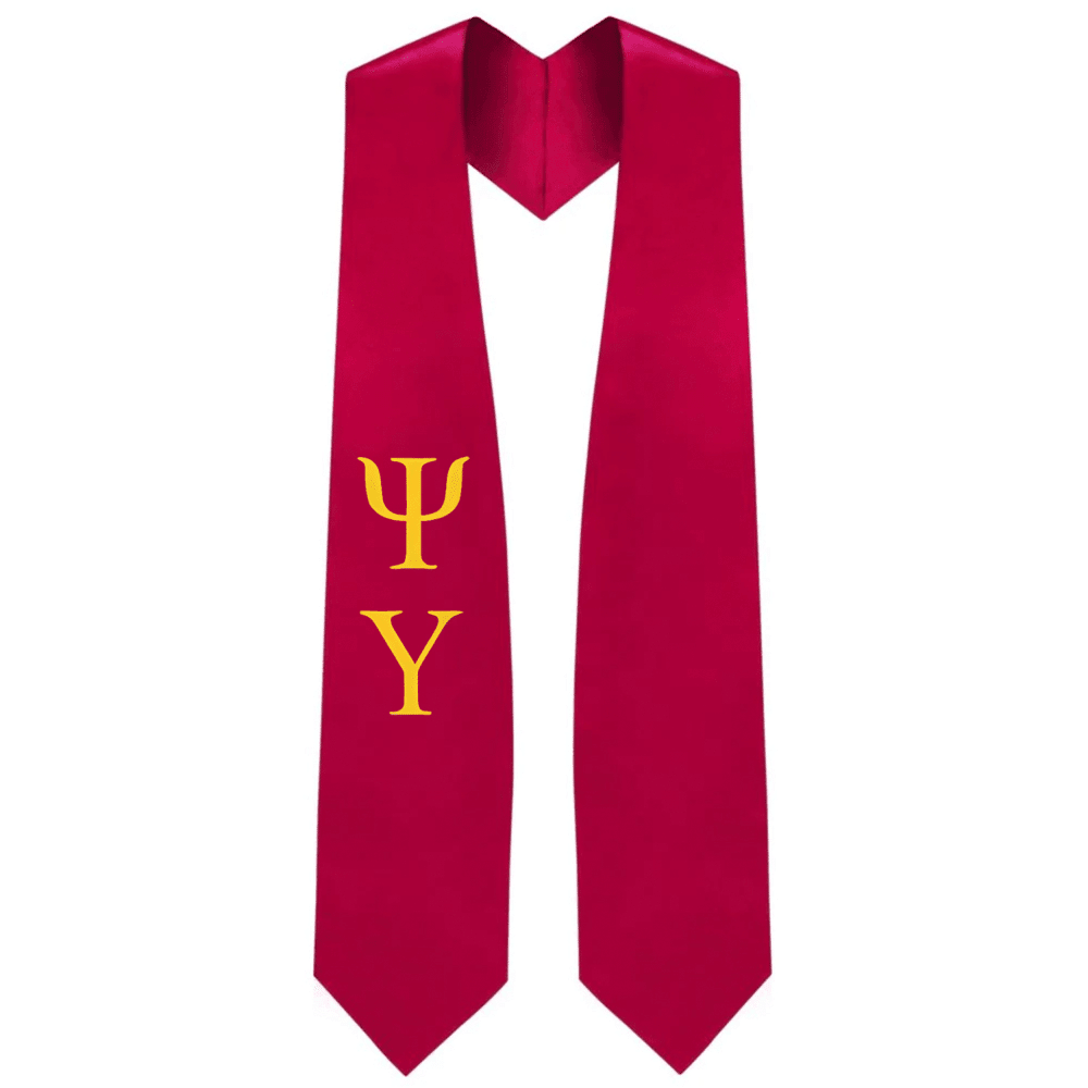 Psi Upsilon Greek Lettered Stole - Graduation Cap&Gown