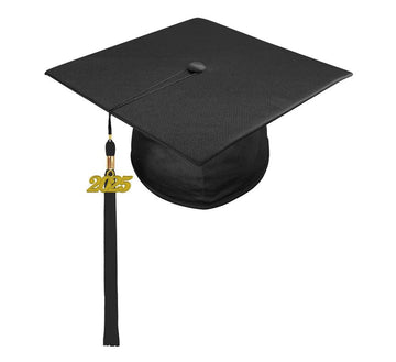 Shiny Black Elementary Cap & Tassel - Graduation Cap&Gown