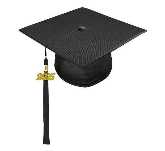 Shiny Black Elementary Cap & Tassel - Graduation Cap&Gown