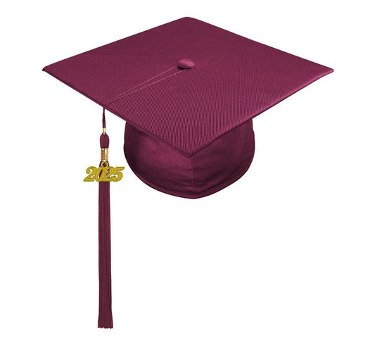 Shiny Maroon Elementary Cap & Tassel - Graduation Cap&Gown