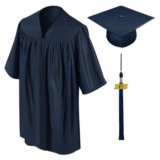 Shiny Navy Blue Kindergarten/Preschool Cap & Gown - Graduation Cap&Gown