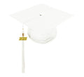 Shiny White Kindergarten/Preschool Cap & Tassel - Graduation Cap&Gown