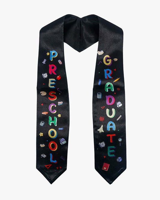 Preschool Graduation Printed Kids Sash Stole – 3 Colors Available - Graduation Cap&Gown