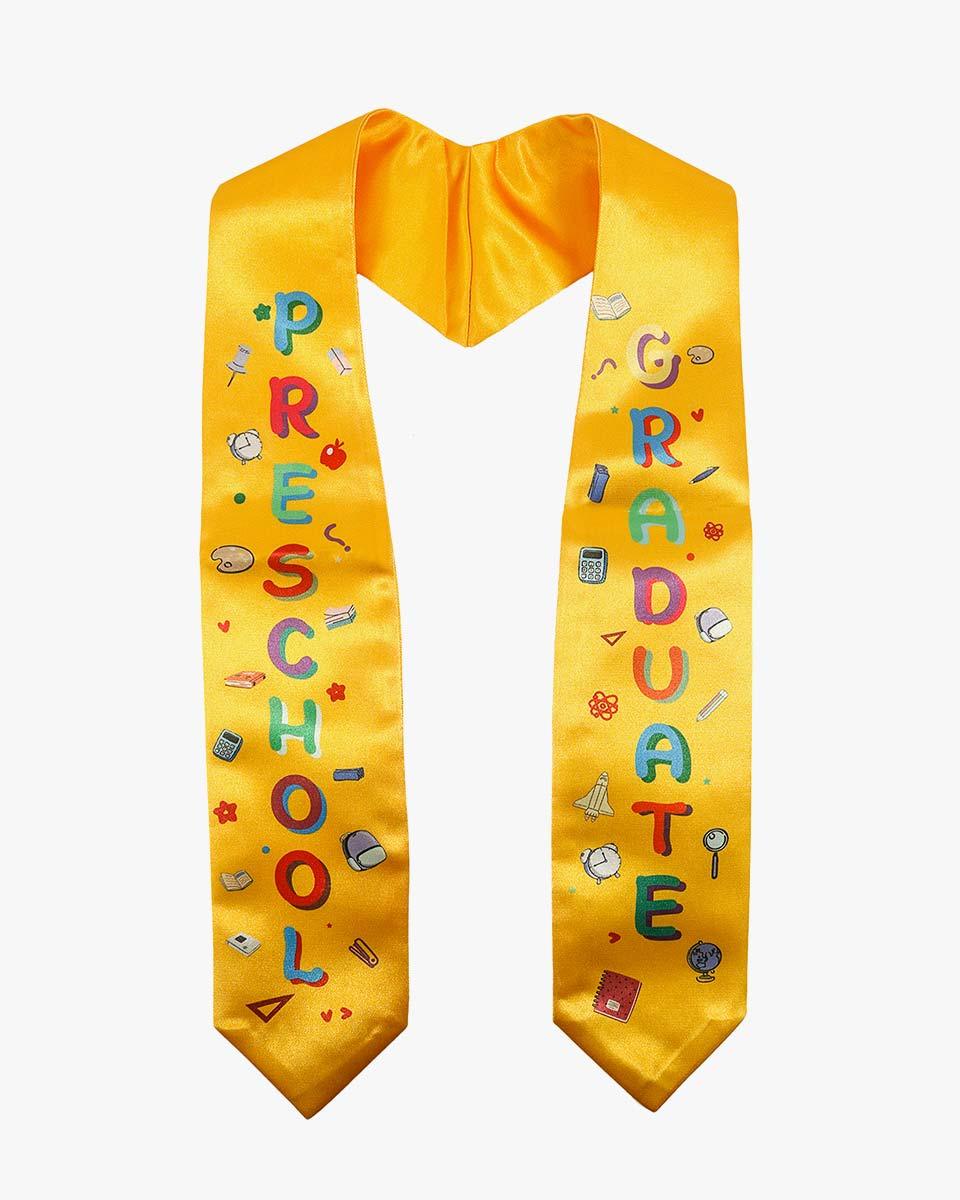 Preschool Graduation Printed Kids Sash Stole – 3 Colors Available - Graduation Cap&Gown