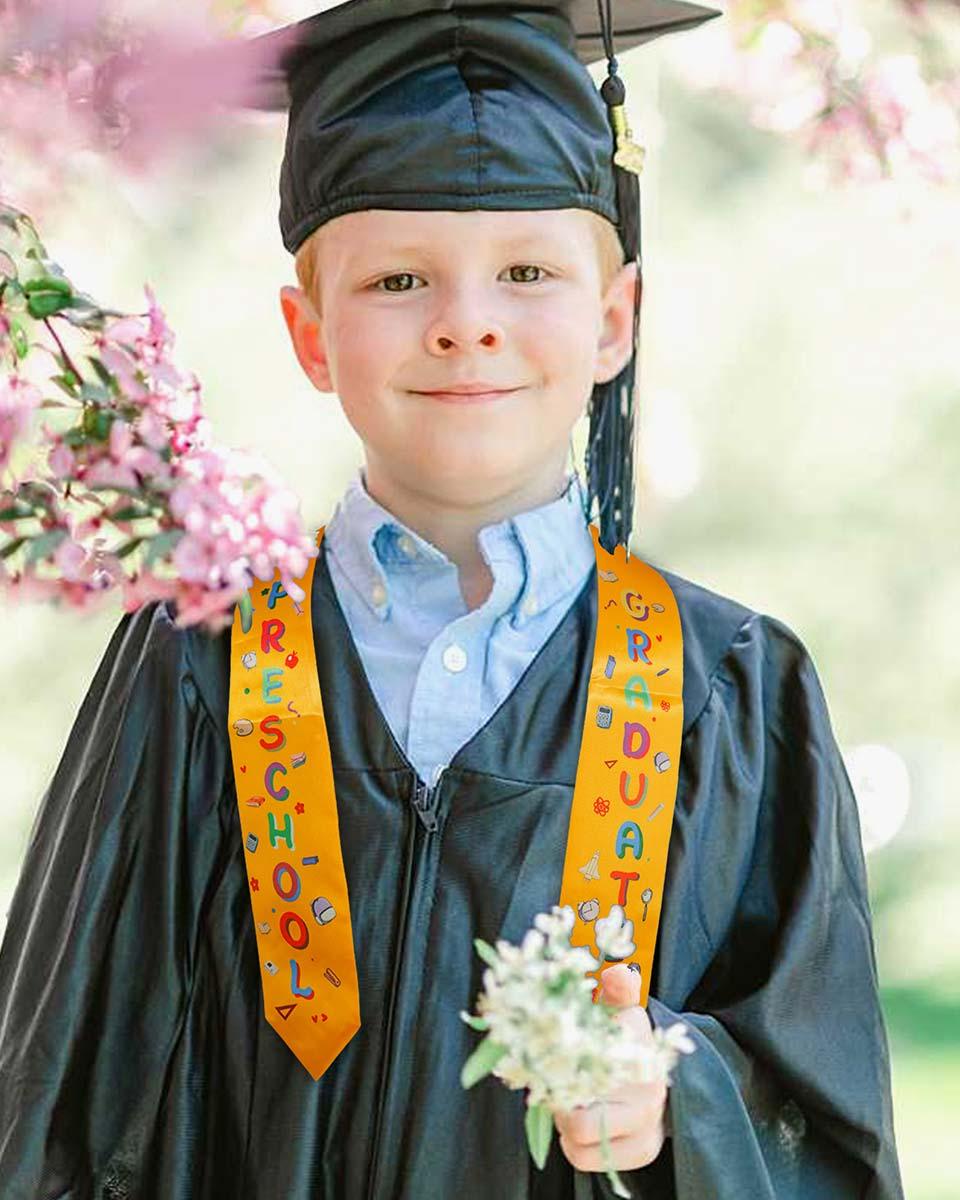 Preschool Graduation Printed Kids Sash Stole – 3 Colors Available - Graduation Cap&Gown