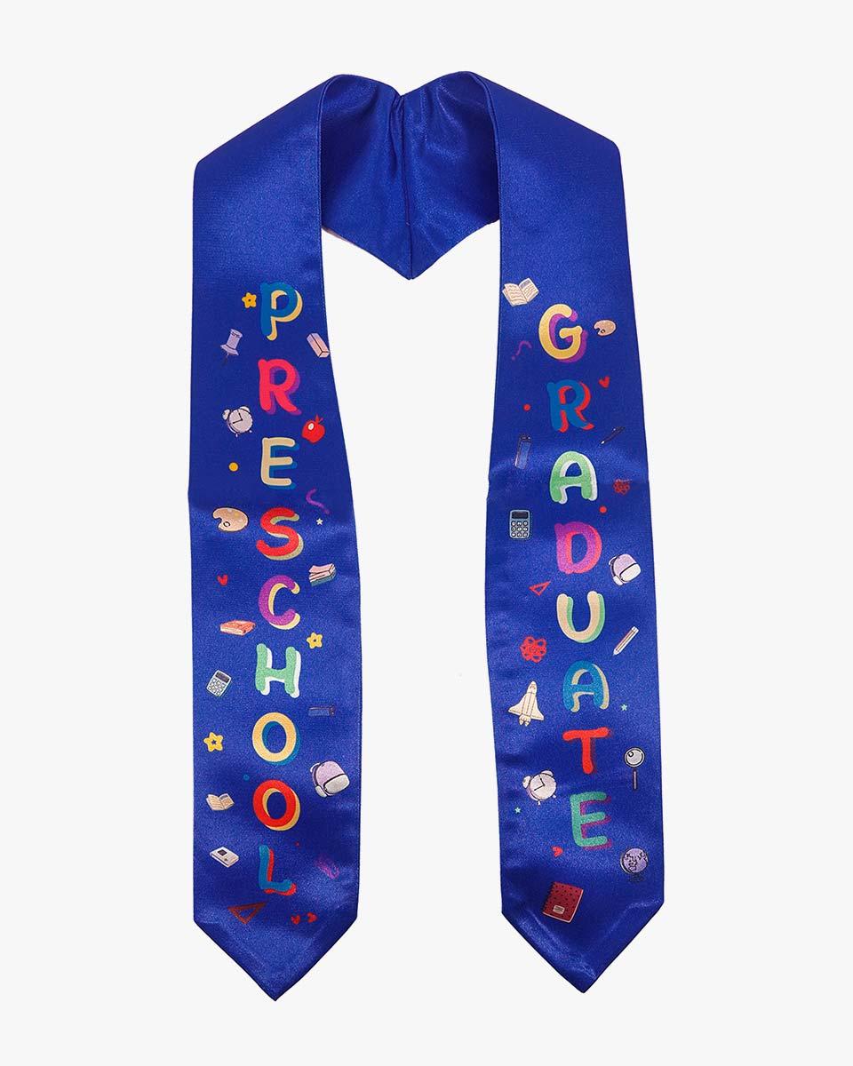 Preschool Graduation Printed Kids Sash Stole – 3 Colors Available - Graduation Cap&Gown