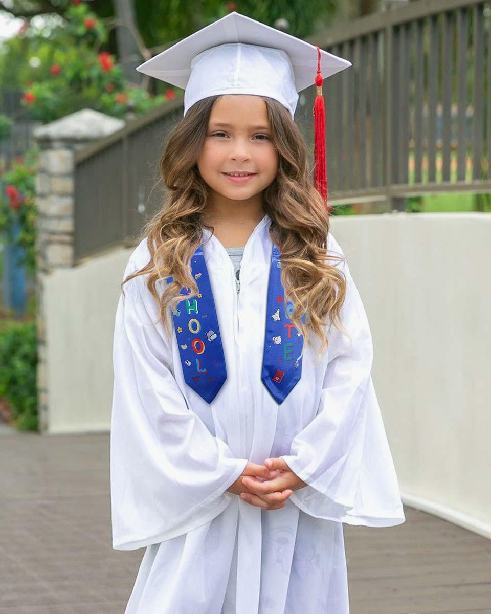 Preschool Graduation Printed Kids Sash Stole – 3 Colors Available - Graduation Cap&Gown