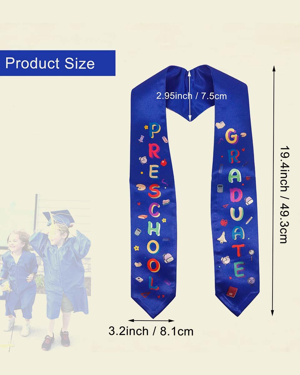 Preschool Graduation Printed Kids Sash Stole – 3 Colors Available - Graduation Cap&Gown