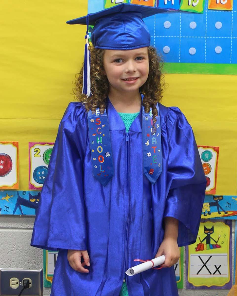 Preschool Graduation Printed Kids Sash Stole – 3 Colors Available - Graduation Cap&Gown