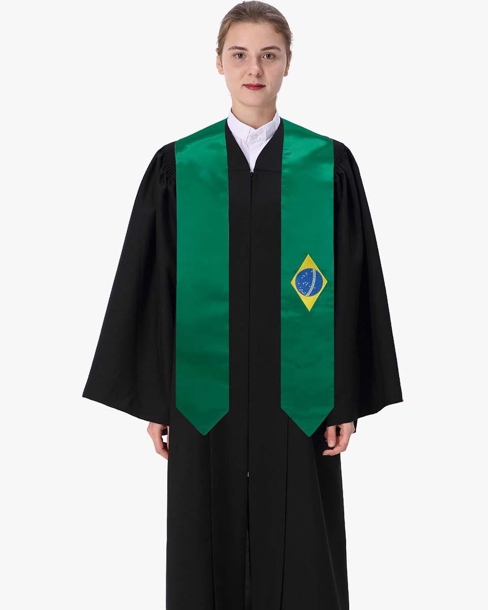 17 Country Flag Graduation Stoles Embroidery Sashes for Study Aboard International Students - Graduation Cap&Gown