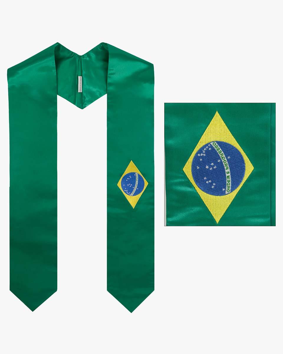 17 Country Flag Graduation Stoles Embroidery Sashes for Study Aboard International Students - Graduation Cap&Gown