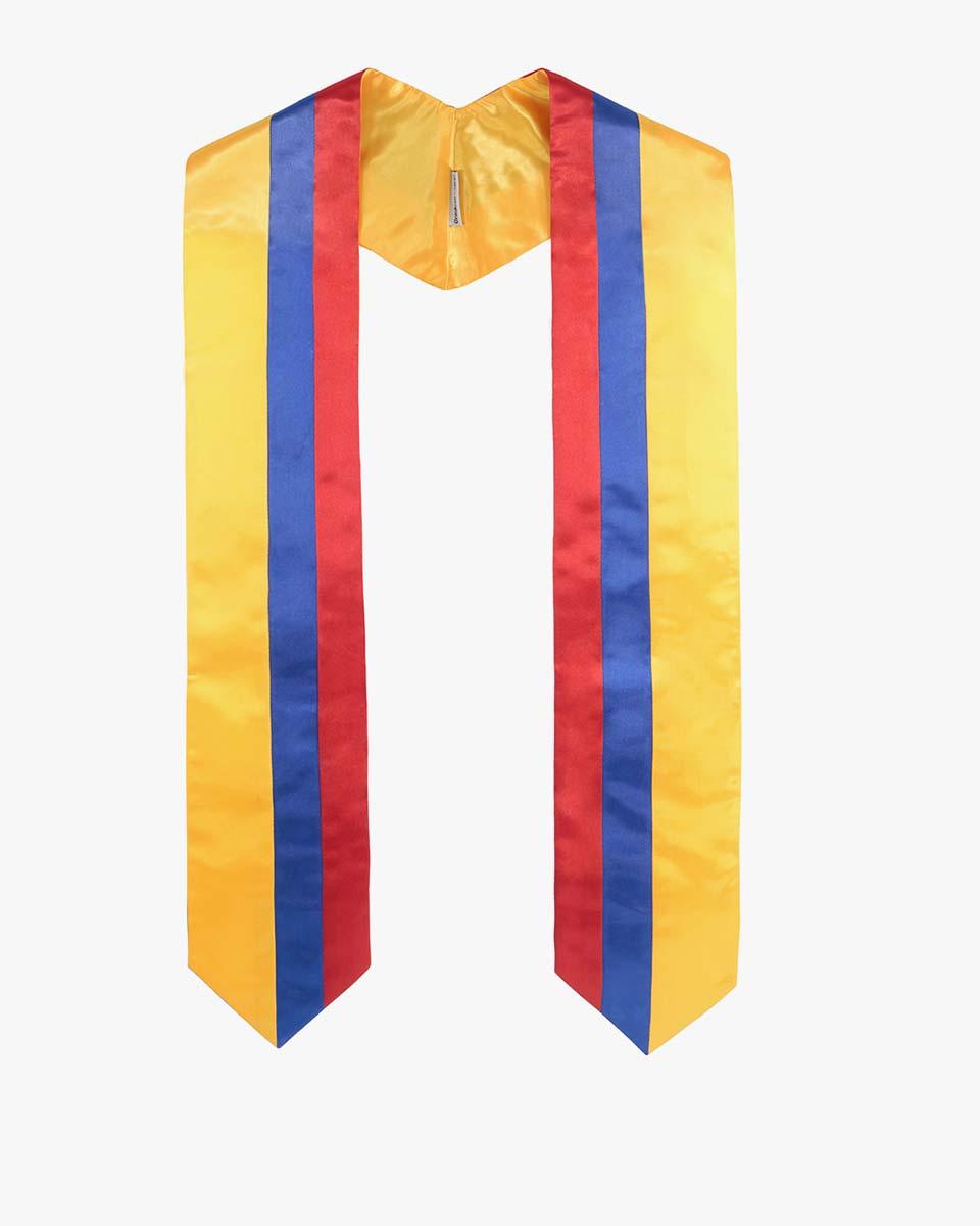 17 Country Flag Graduation Stoles Embroidery Sashes for Study Aboard International Students - Graduation Cap&Gown