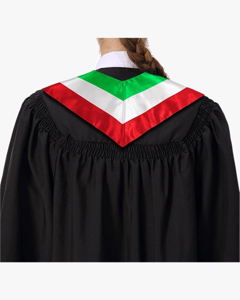 17 Country Flag Graduation Stoles Embroidery Sashes for Study Aboard International Students - Graduation Cap&Gown