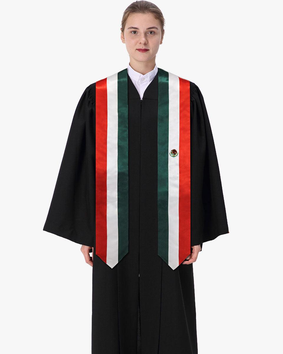 17 Country Flag Graduation Stoles Embroidery Sashes for Study Aboard International Students - Graduation Cap&Gown