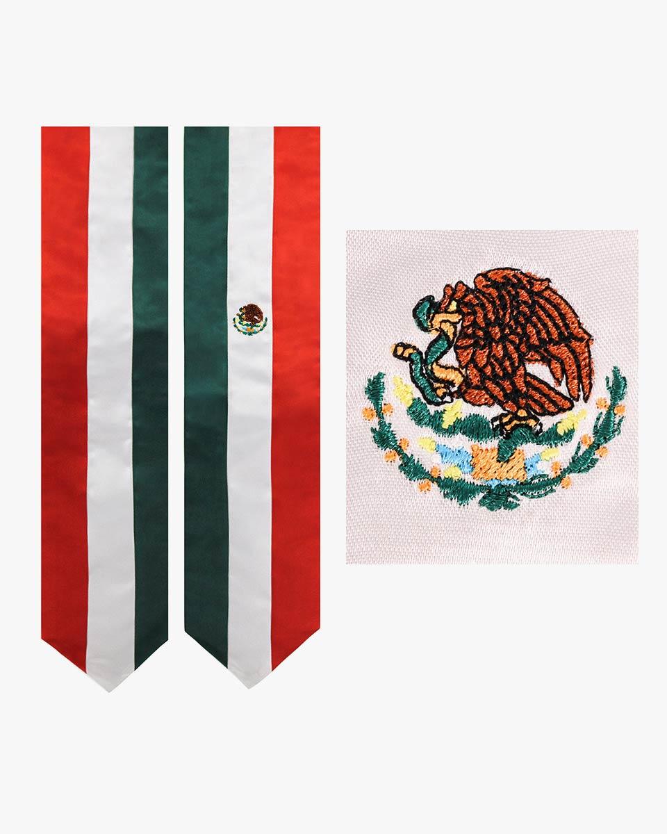 17 Country Flag Graduation Stoles Embroidery Sashes for Study Aboard International Students - Graduation Cap&Gown