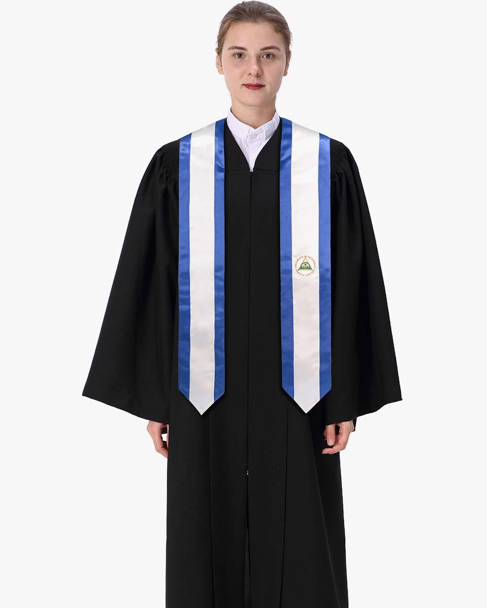 17 Country Flag Graduation Stoles Embroidery Sashes for Study Aboard International Students - Graduation Cap&Gown