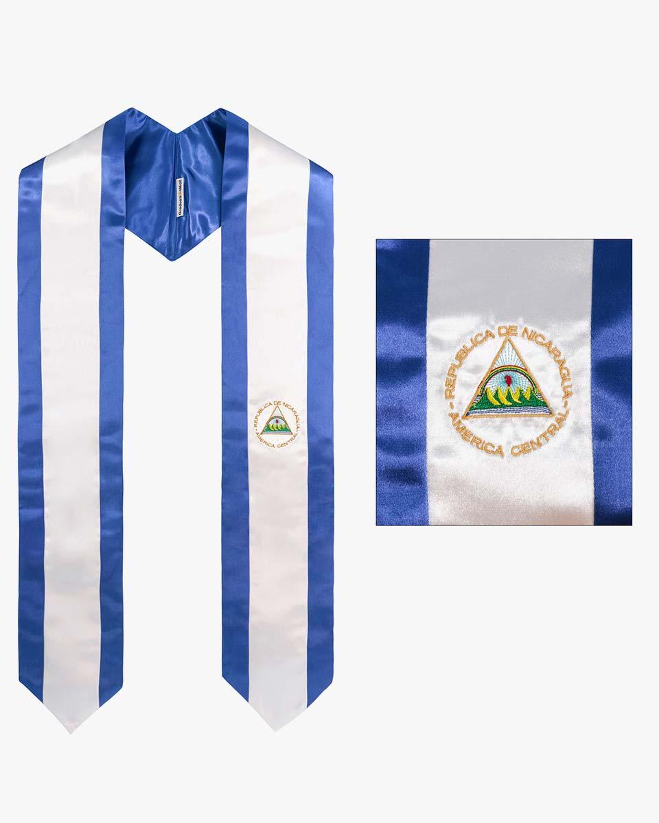 17 Country Flag Graduation Stoles Embroidery Sashes for Study Aboard International Students - Graduation Cap&Gown