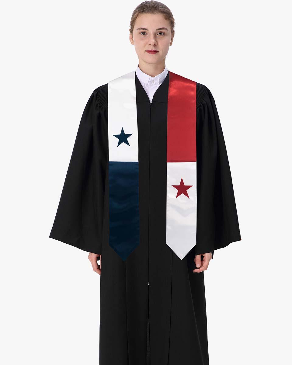 17 Country Flag Graduation Stoles Embroidery Sashes for Study Aboard International Students - Graduation Cap&Gown